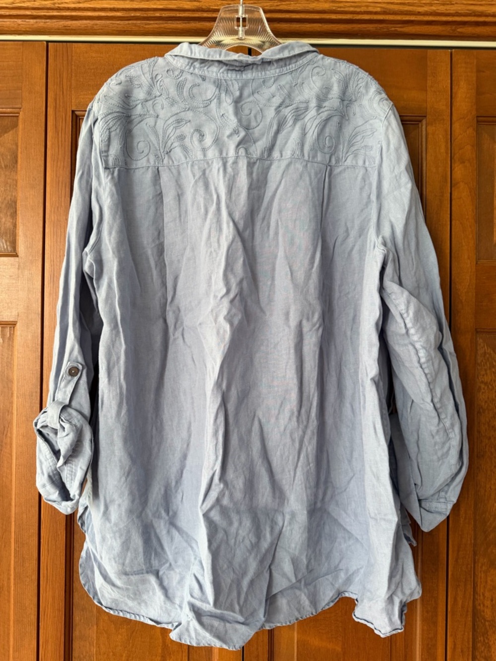John Mark Light Blue Embroidered Shirt - Picture 4 of 8